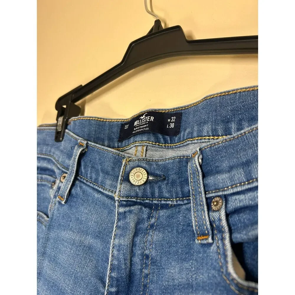 Hollister Men's 32x30 Dark Wash Slim Straight Jeans Casual Classic